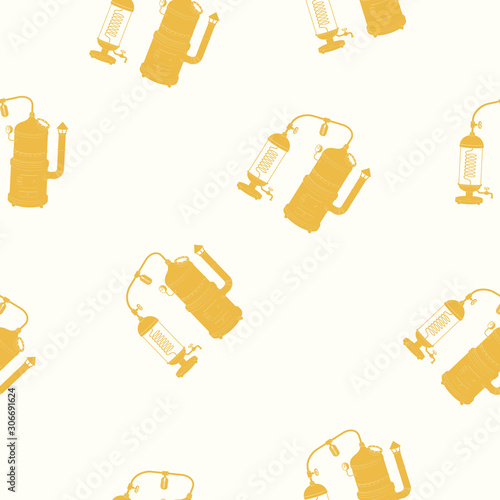 Seamless pattern with vintage distillation apparatus