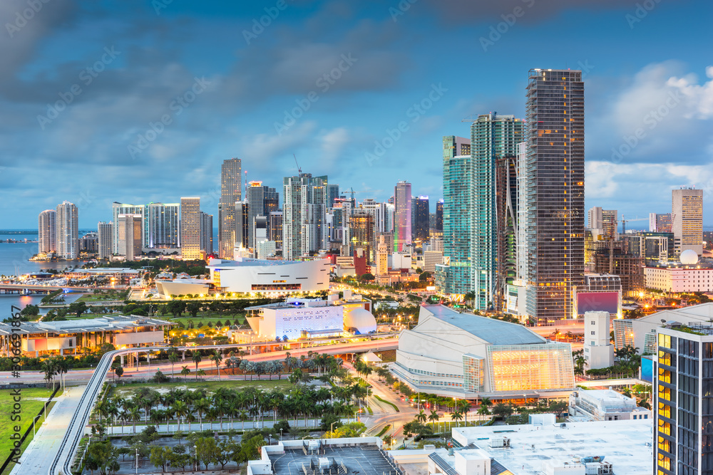 Fototapeta premium Miami, Floryda, USA Śródmieście