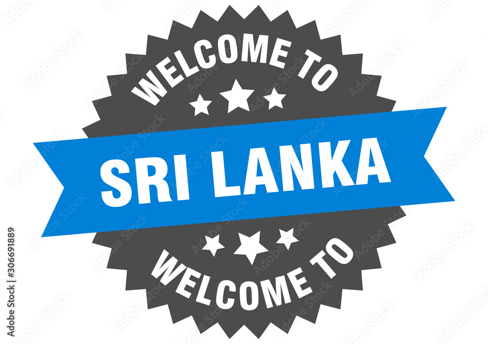 Sri Lanka sign. welcome to Sri Lanka blue sticker Sri Lanka sign. welcome to Sri Lanka blue sticker