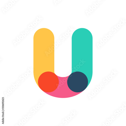 Overlapping one line letter U logotype.