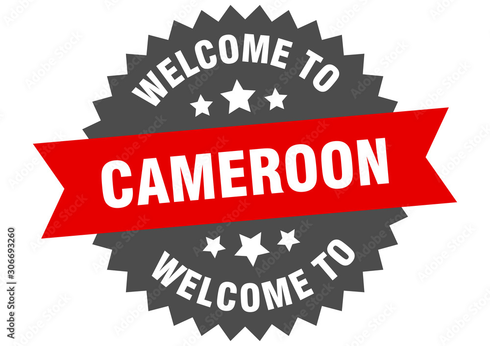 Cameroon sign. welcome to Cameroon red sticker Cameroon sign. welcome to Cameroon red sticker