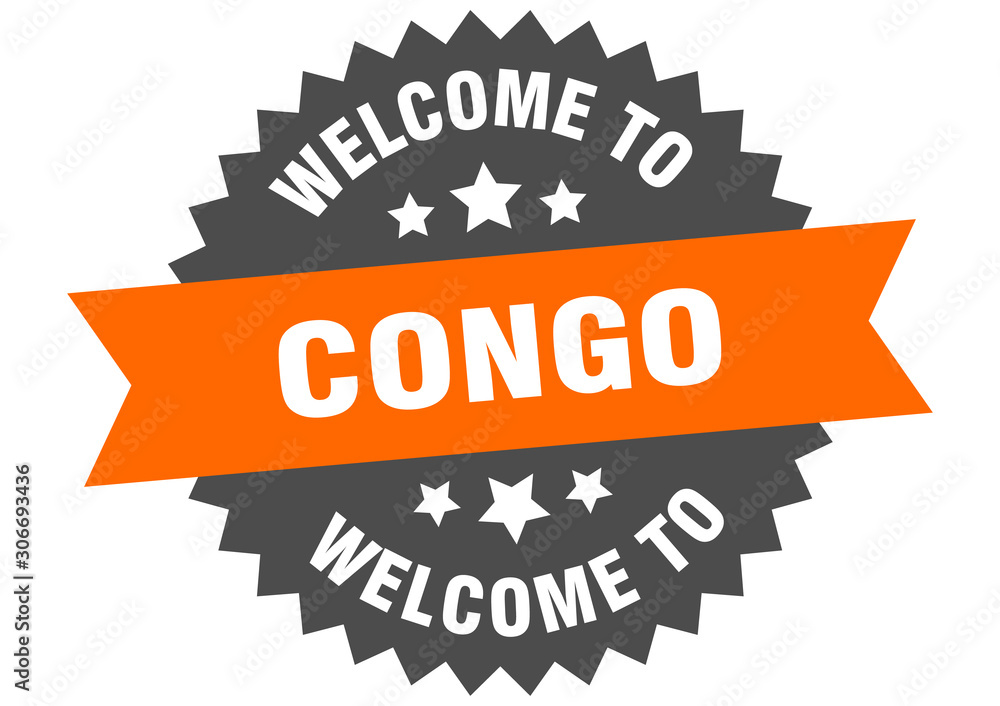 Fototapeta premium Congo sign. welcome to Congo orange sticker
