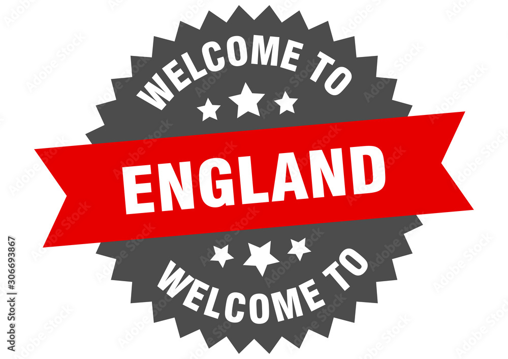 England sign. welcome to England red sticker England sign. welcome to England red sticker