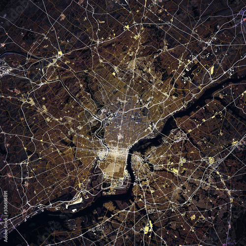 Map Philadelphia city. Pennsylvania