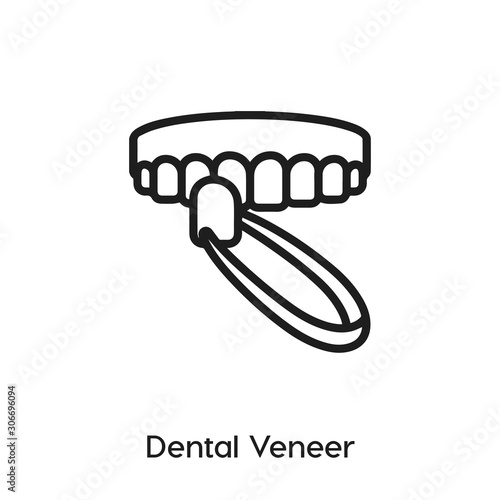 dental veneer icon vector sign symbol