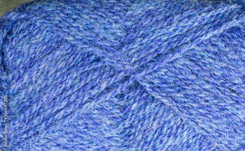 background of ball of shetland wool in blue