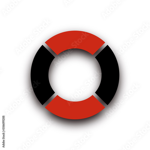 lifebuoy icon trendy flat design