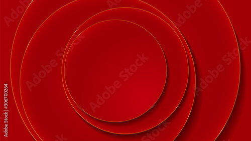 Red and gold circle abstract background
