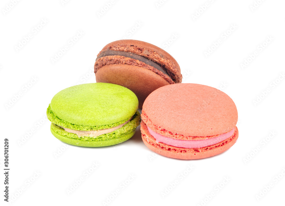 Three multicolored macaroons Three multicolored macaroons