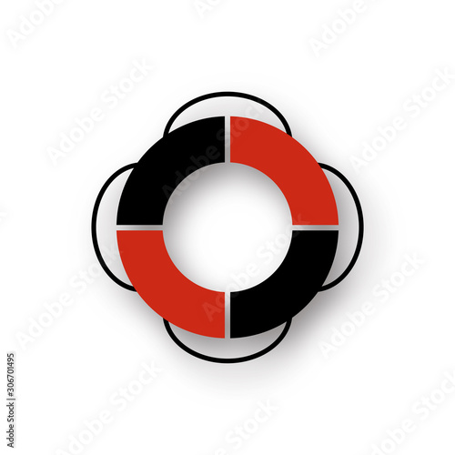 lifebuoy icon trendy flat design