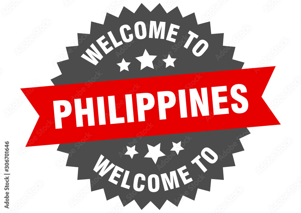 Philippines sign. welcome to Philippines red sticker Philippines sign. welcome to Philippines red sticker