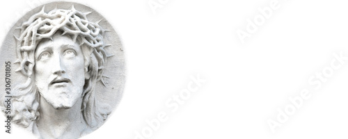 Obraz na płótnie The face of Jesus Christ on a white background w salonie