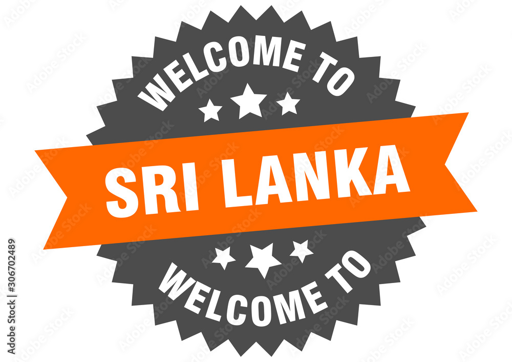 Fototapeta premium Sri Lanka sign. welcome to Sri Lanka orange sticker