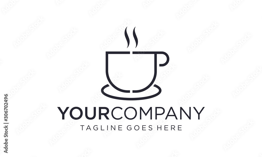 Vector cup of tea or coffee logo design concept Vector cup of tea or coffee logo design concept