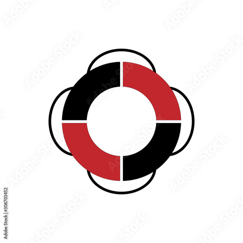 lifebuoy icon trendy flat design
