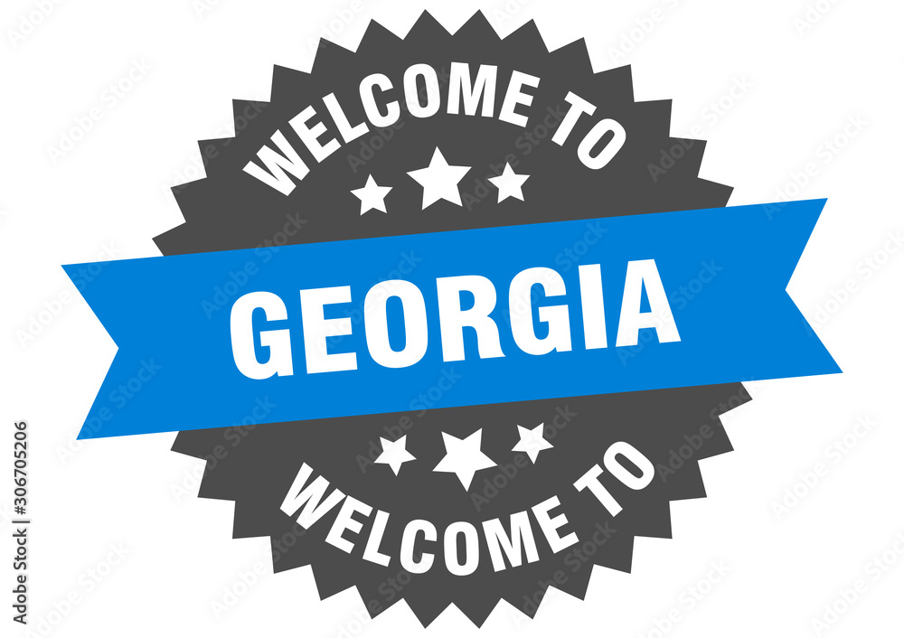 Georgia sign. welcome to Georgia blue sticker Georgia sign. welcome to Georgia blue sticker