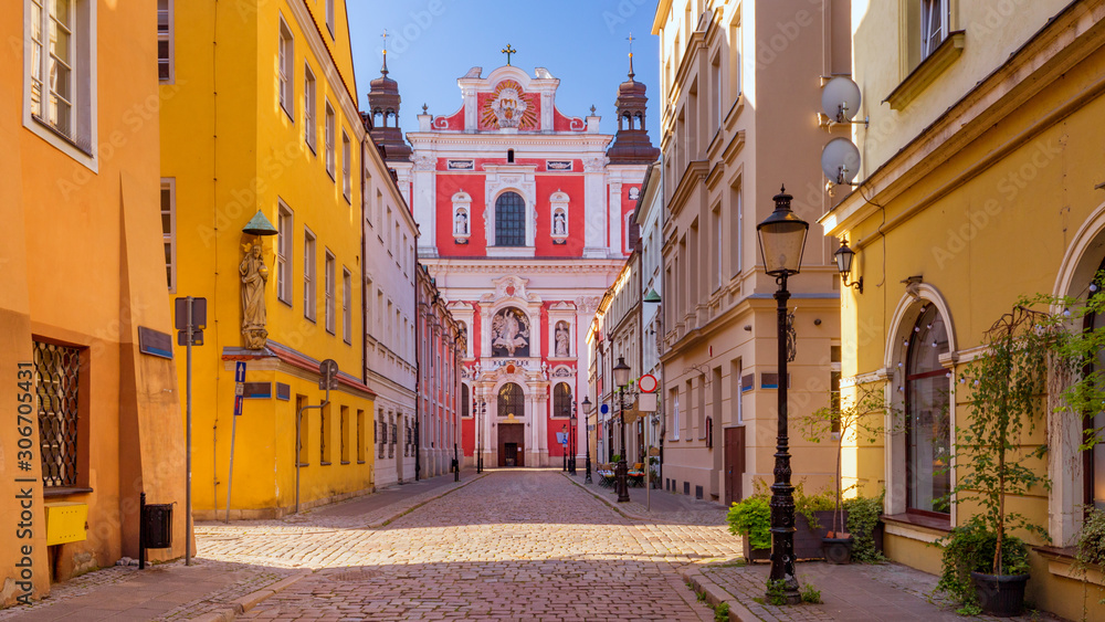 historic street in Poznan in the old town