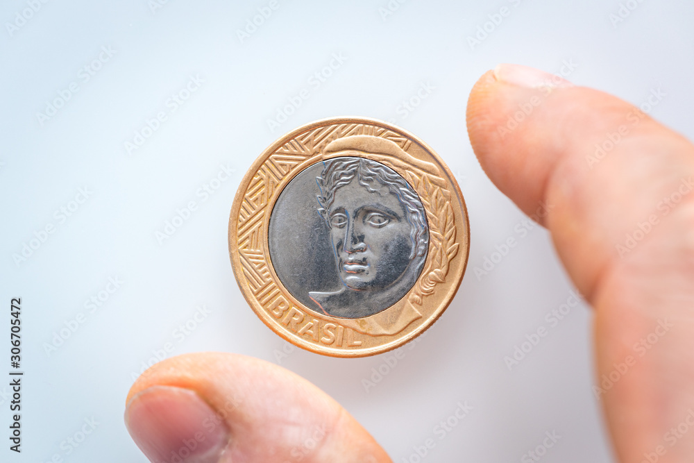 one real brazilian coin / business one real brazilian coin / business