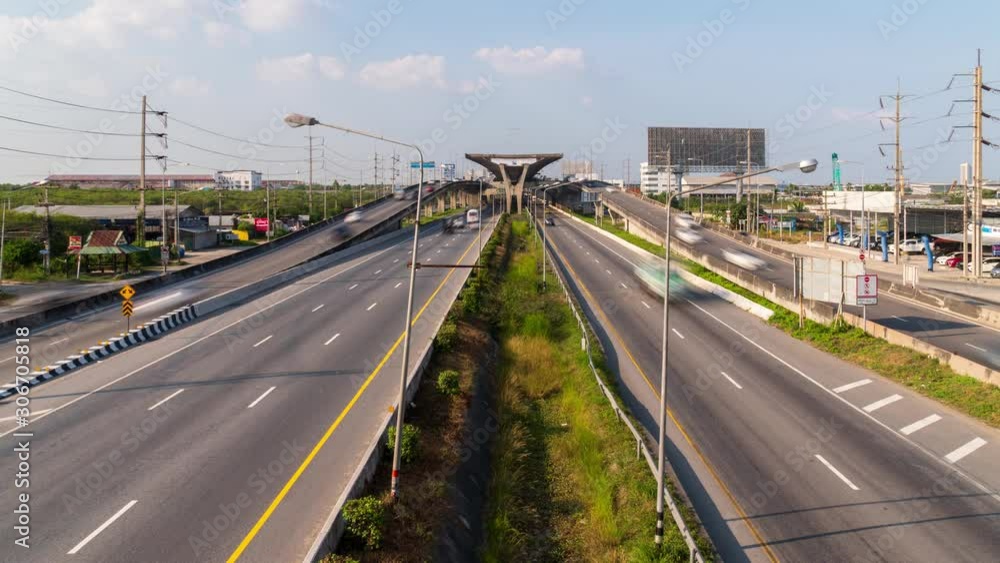 Time lapse Motorway of the weekend afternoon with traffic. Time lapse Motorway of the weekend afternoon with traffic.