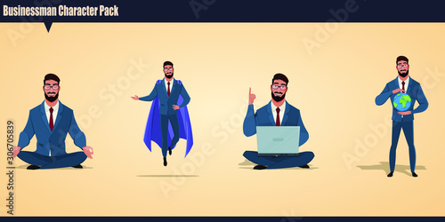 Cartoon Businessman Character set More characteristics vector © Bijan