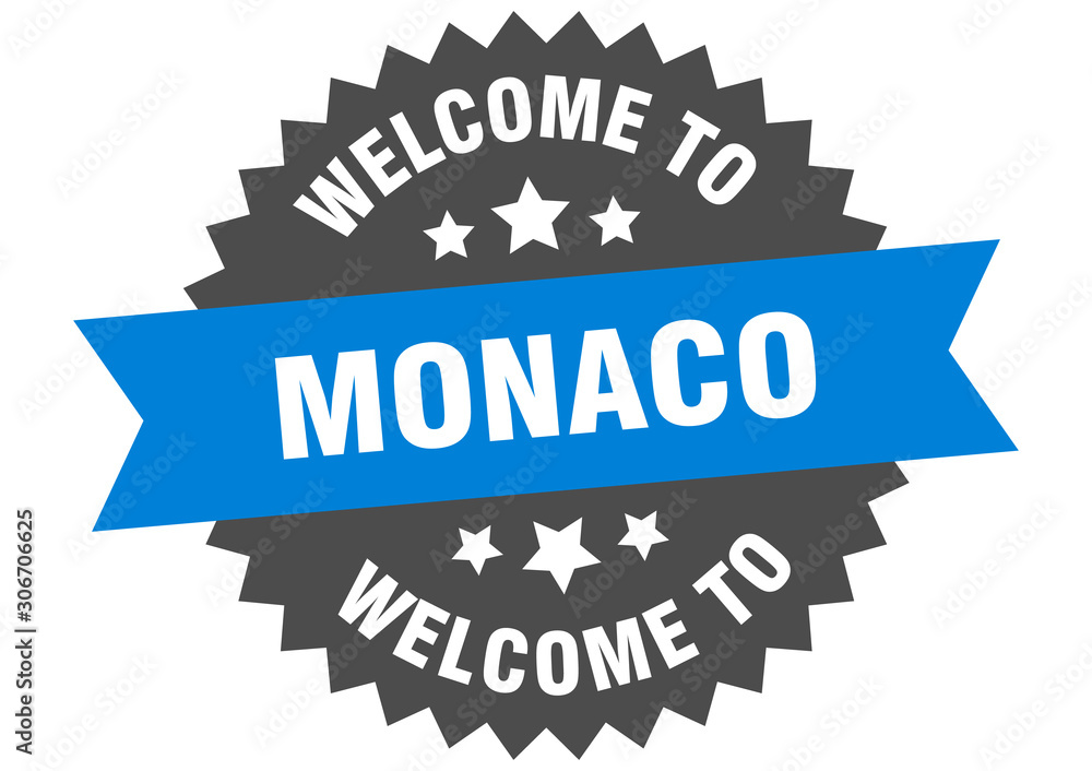 Fototapeta premium Monaco sign. welcome to Monaco blue sticker