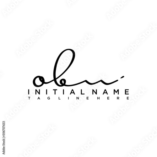 Initial letter OB Signature handwriting Logo Vector photo