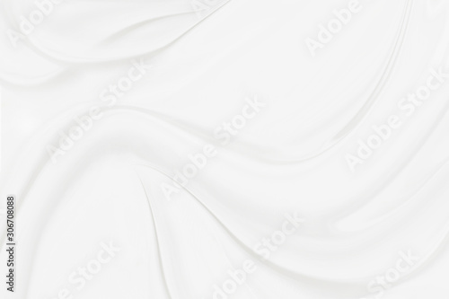 White silk cloth fabric wave overlapping with light and shadow. white and gray abstract texture background