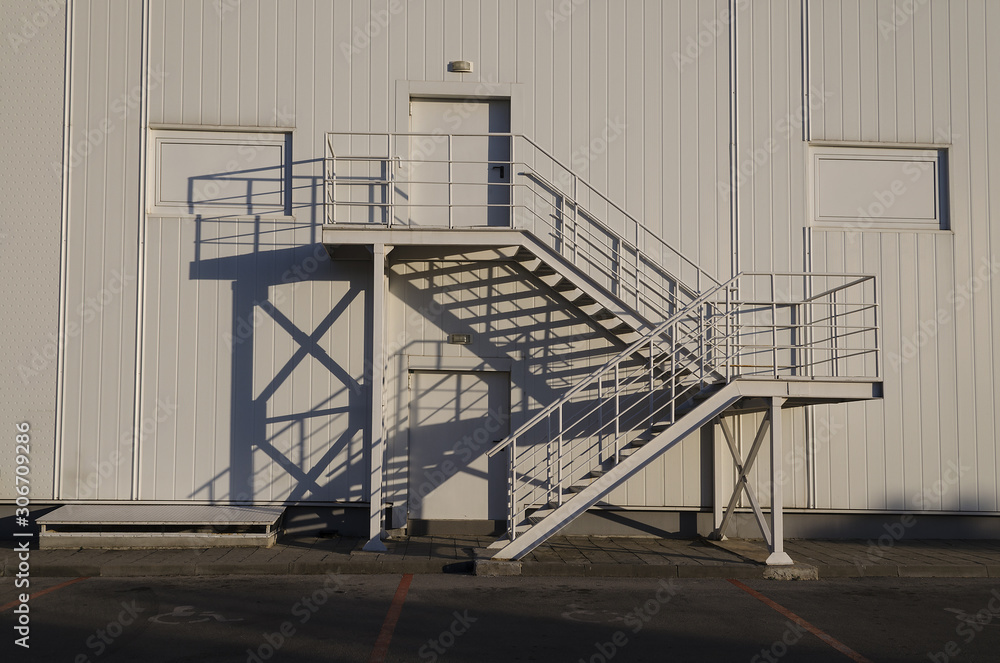 Fire escape exit metal staircase Fire escape exit metal staircase