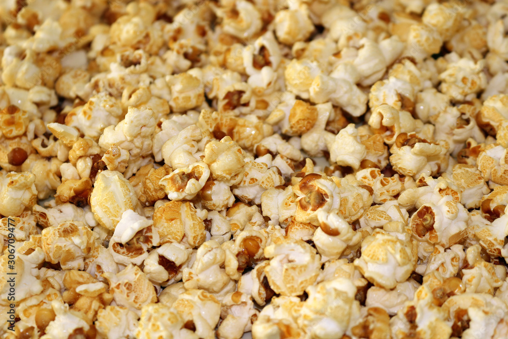 Popcorn close up. Cooked popcorn texture. Popcorn close up. Cooked popcorn texture.