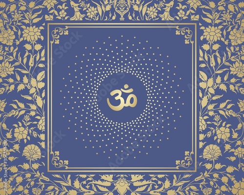 aum syllable, paisley design ,Hinduism, India	