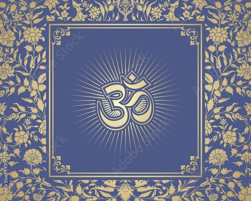 aum syllable, paisley design ,Hinduism, India	
