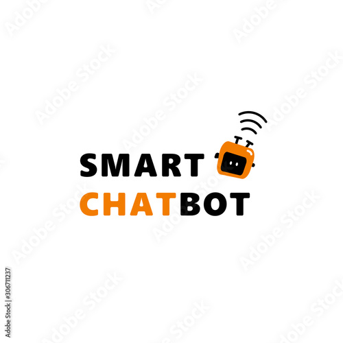 Smart chatbot. Robot head icon sign. Vector illustration.