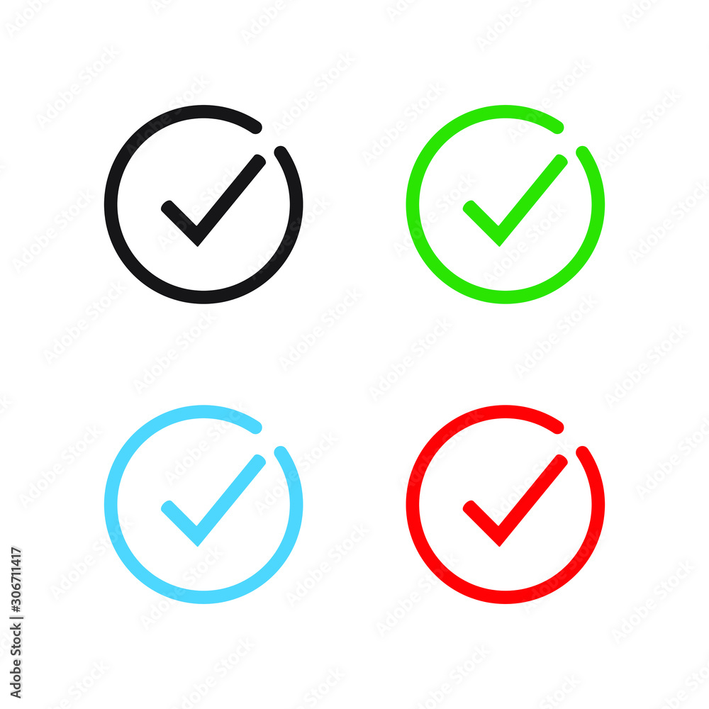 Tick icon. Check mark, verify icon, vector symbol. Tick icon. Check mark, verify icon, vector symbol.