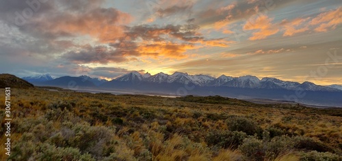 sunset in mountains