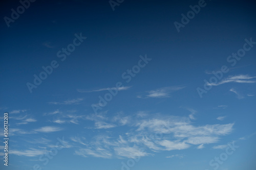 Nature background with blue sky and white clouds in Horizontal frame photo