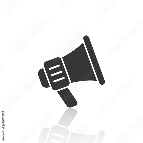 solid icons for Megaphone and shadow vector illustrations