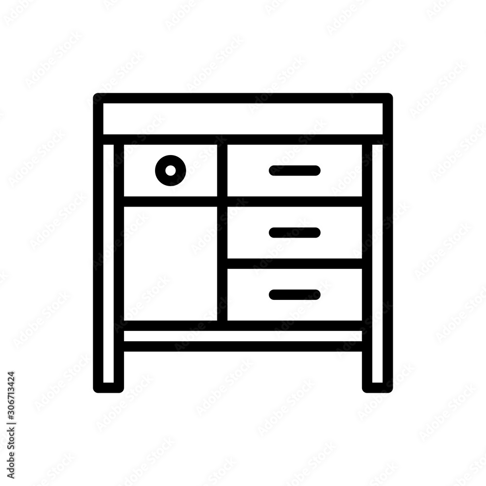 work table outline icon. vector illustration. Isolated on white background. work table outline icon. vector illustration. Isolated on white background.