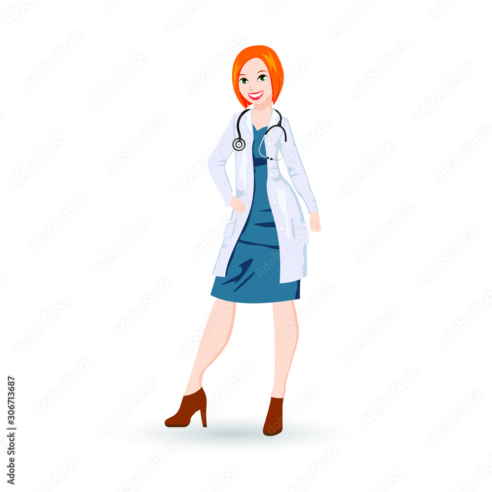 Female doctor with stethoscope. The image of a young specialist doctor. Female doctor with stethoscope. The image of a young specialist doctor.