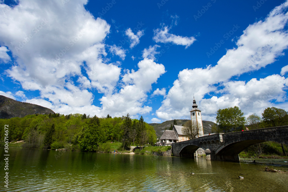 Bohinj lake in Slovenia landscape Bohinj lake in Slovenia landscape