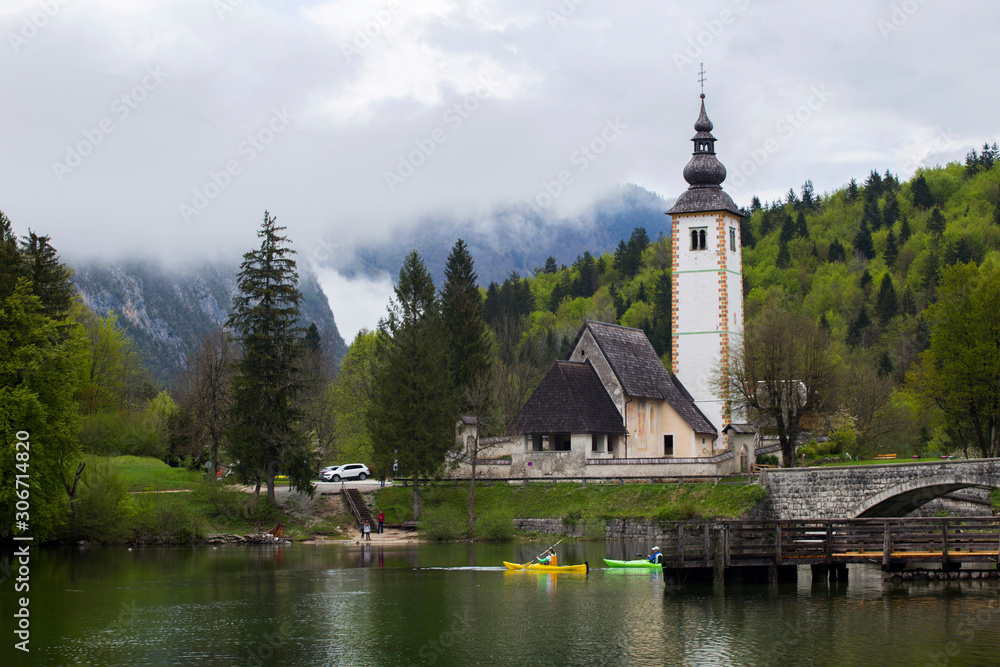 Bohinj lake in Slovenia landscape