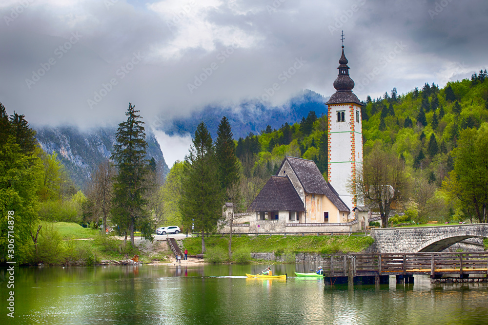 Bohinj lake in Slovenia landscape
