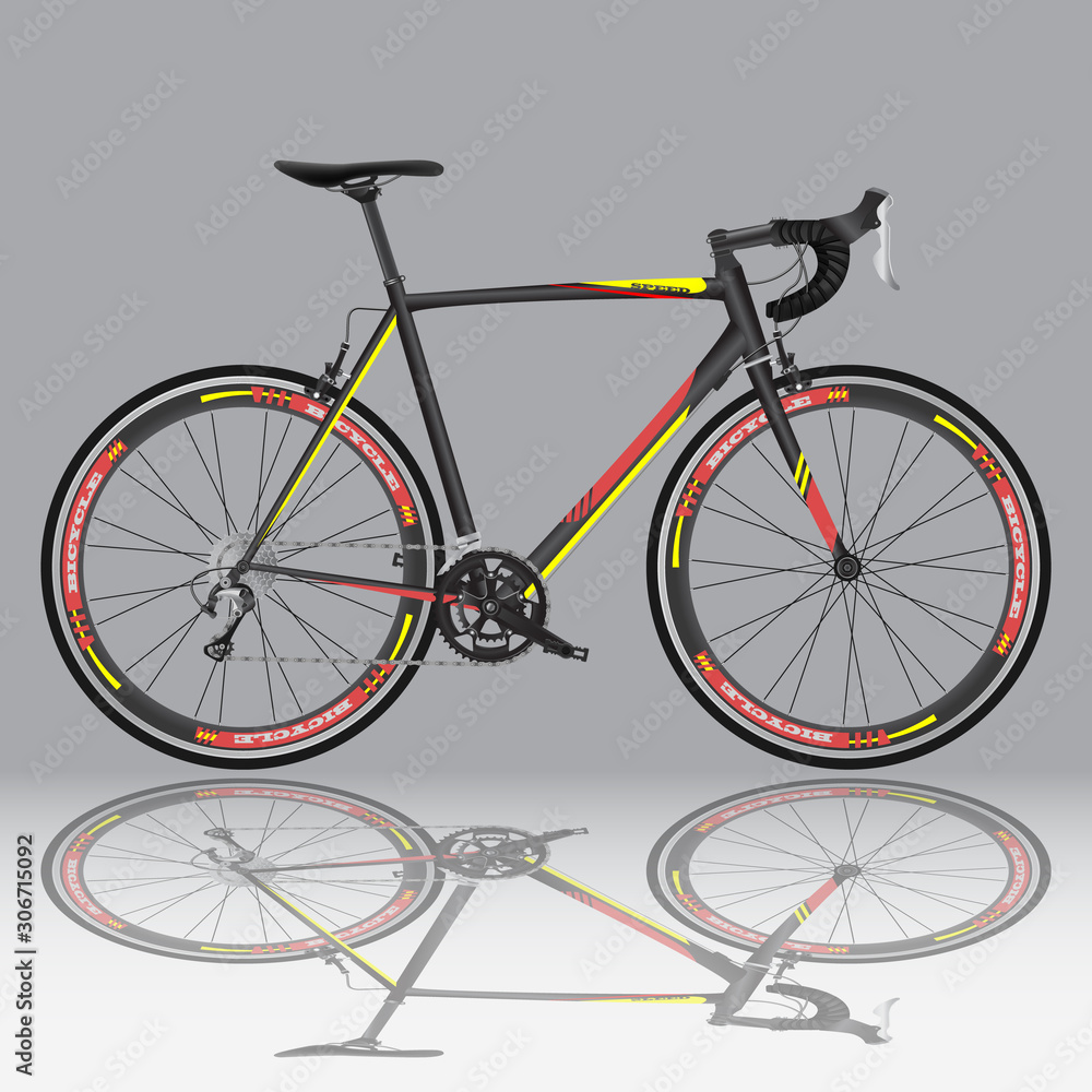 Fototapeta premium Bicycle. A realistic poster. Sport