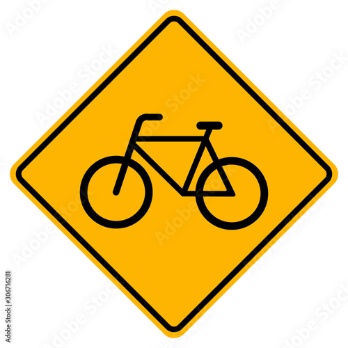 Warning Bicycles Only traffic Road Sign, Vector Illustration, Isolate On White Background Label. EPS10