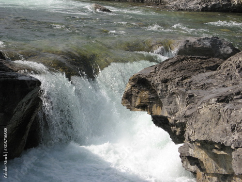 Flow Of The Elbow Falls, Kananaskis Country, Alberta