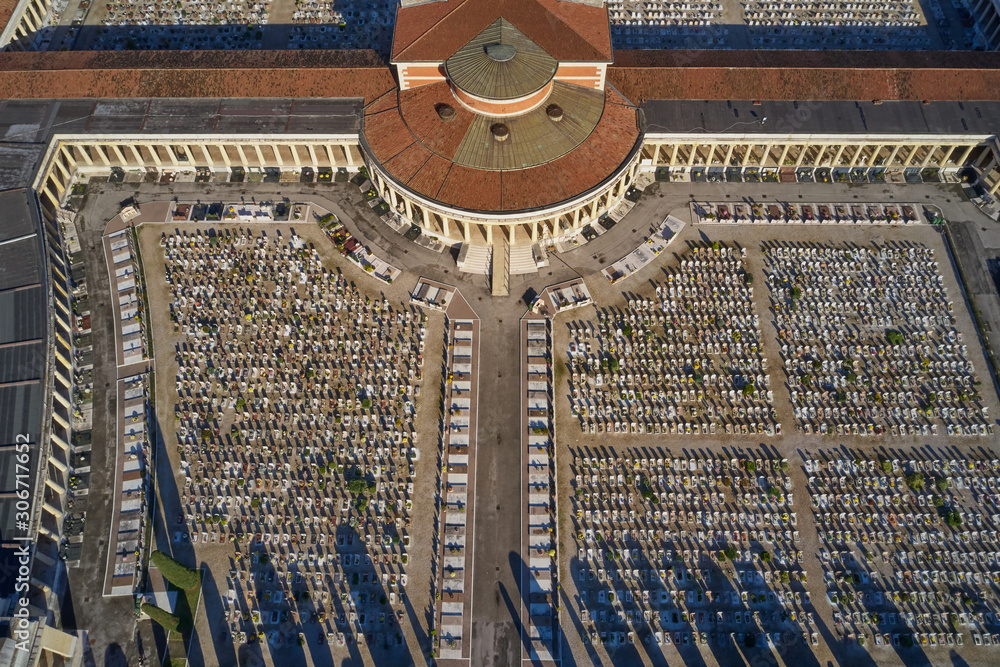  Aerial view of Cemetery in Italy