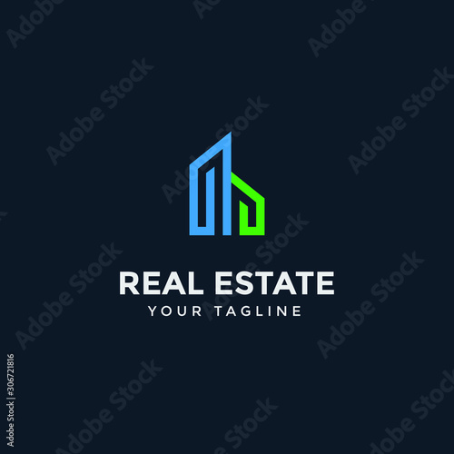 real estate logo template design vector