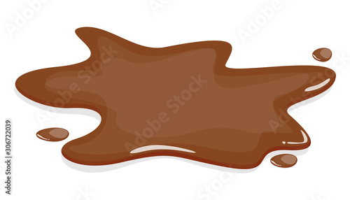 Mud puddle vector isolated. Brown autumn natural liquid