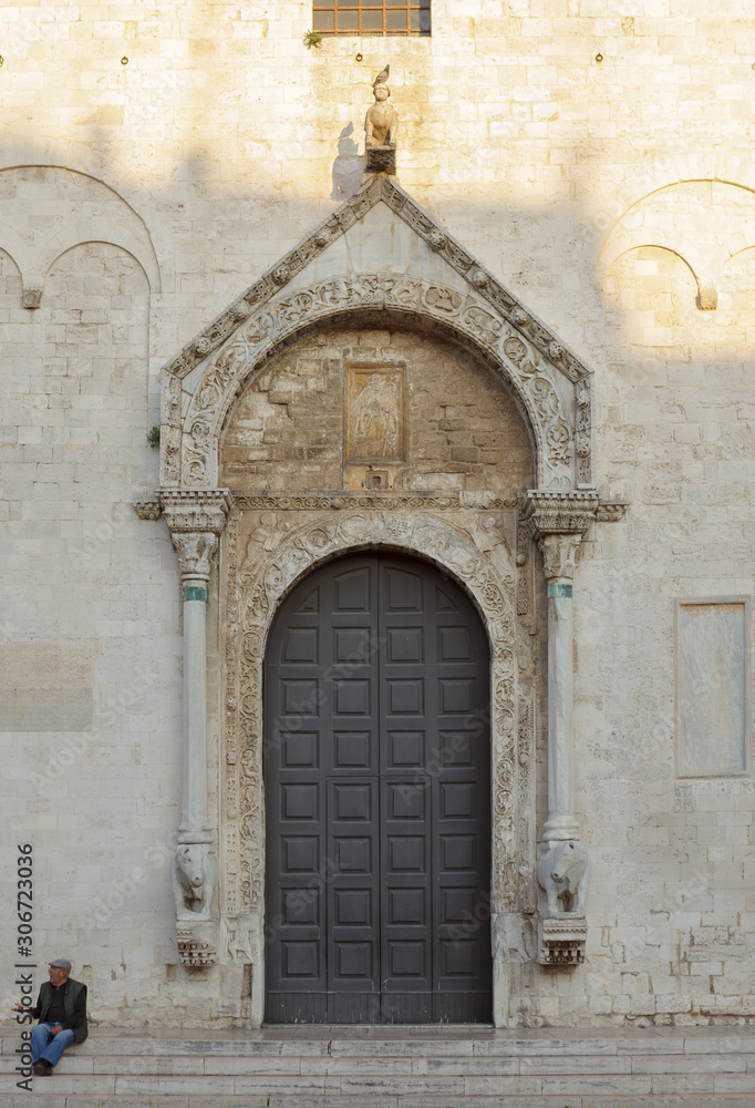 West portal of pontifical Basilica di San Nicola (Basilica of Saint Nicholas) in  Bar