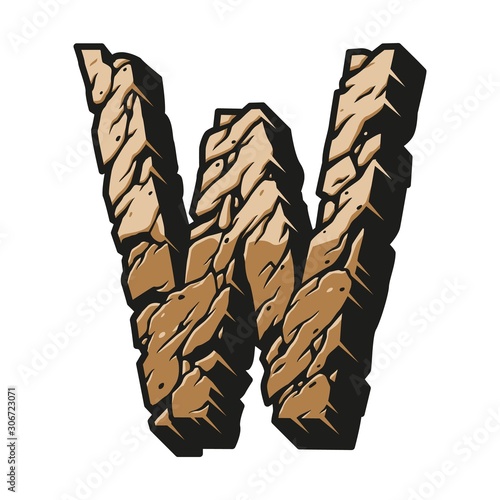 Vintage colorful letter W template