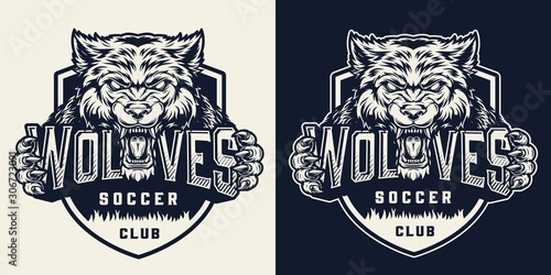 Soccer club vintage monochrome label
